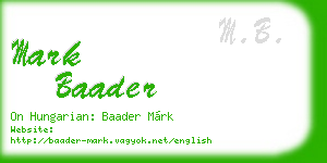 mark baader business card